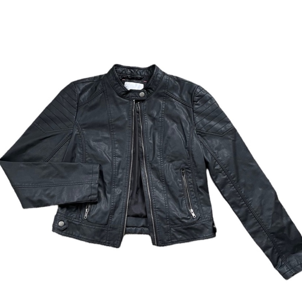 Xhilaration Imitation Leather Black Jacket